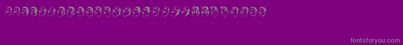Mustachos-fontti – harmaat kirjasimet violetilla taustalla