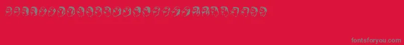 Mustachos-fontti – harmaat kirjasimet punaisella taustalla