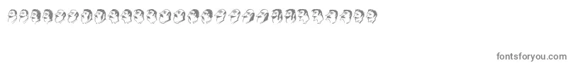 フォントMustachos – 白い背景に灰色の文字