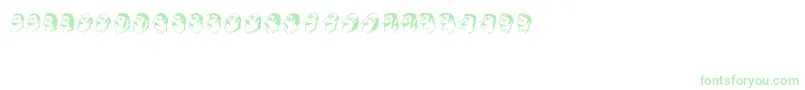 Mustachos-Schriftart – Grüne Schriften auf weißem Hintergrund