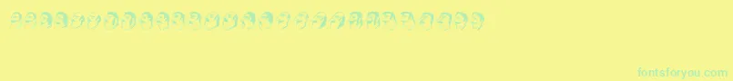 Mustachos-Schriftart – Grüne Schriften auf gelbem Hintergrund