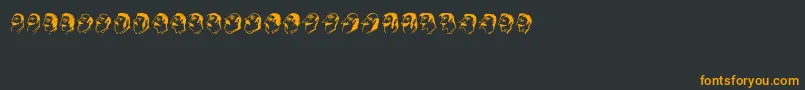 Mustachos-Schriftart – Orangefarbene Schriften auf schwarzem Hintergrund