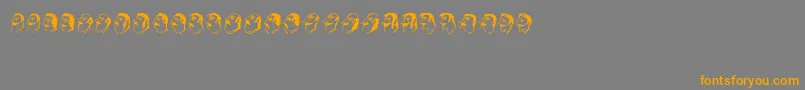 Mustachos-Schriftart – Orangefarbene Schriften auf grauem Hintergrund