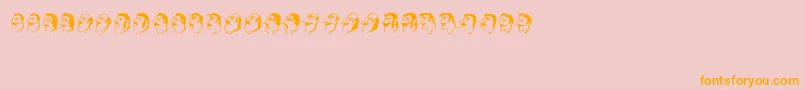 Czcionka Mustachos – pomarańczowe czcionki na różowym tle