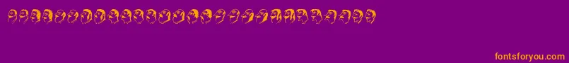 Mustachos-fontti – oranssit fontit violetilla taustalla
