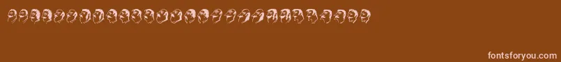 Mustachos-fontti – vaaleanpunaiset fontit ruskealla taustalla