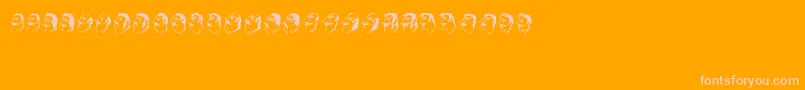 Mustachos-Schriftart – Rosa Schriften auf orangefarbenem Hintergrund