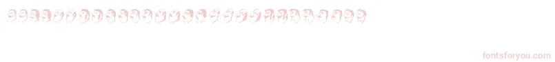 Mustachos-fontti – vaaleanpunaiset fontit valkoisella taustalla