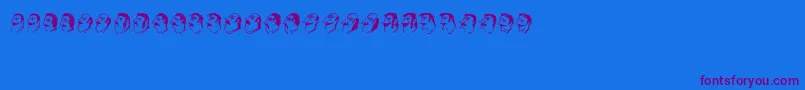 Fonte Mustachos – fontes roxas em um fundo azul
