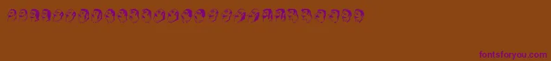 Mustachos-Schriftart – Violette Schriften auf braunem Hintergrund