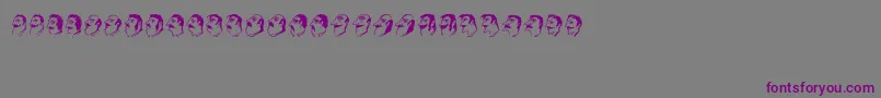 Mustachos-Schriftart – Violette Schriften auf grauem Hintergrund