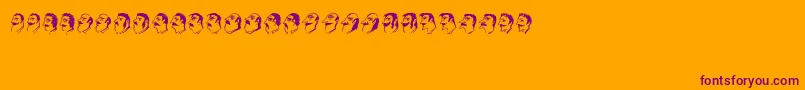 Mustachos-fontti – violetit fontit oranssilla taustalla
