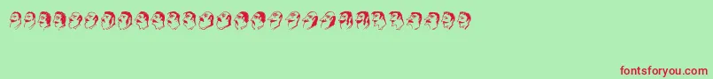 Czcionka Mustachos – czerwone czcionki na zielonym tle