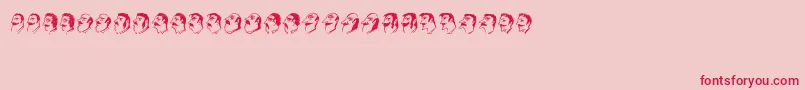フォントMustachos – ピンクの背景に赤い文字