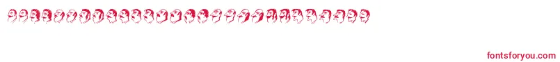 Mustachos-Schriftart – Rote Schriften auf weißem Hintergrund