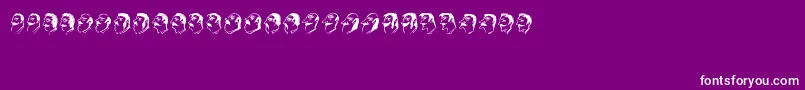 Mustachos-Schriftart – Weiße Schriften auf violettem Hintergrund