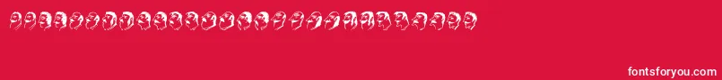 フォントMustachos – 赤い背景に白い文字