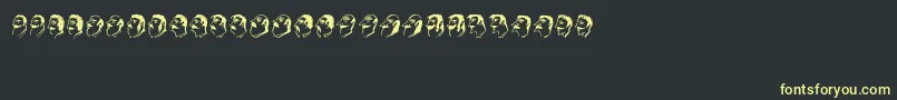 Mustachos-Schriftart – Gelbe Schriften auf schwarzem Hintergrund