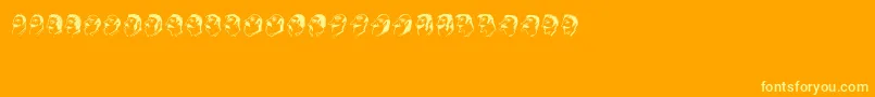 Fonte Mustachos – fontes amarelas em um fundo laranja