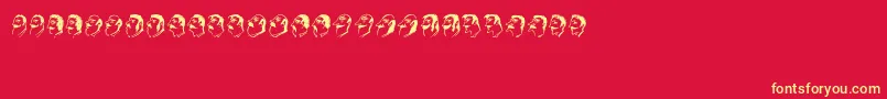 Mustachos-Schriftart – Gelbe Schriften auf rotem Hintergrund