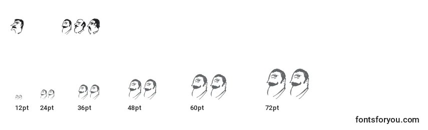 Größen der Schriftart Mustachos