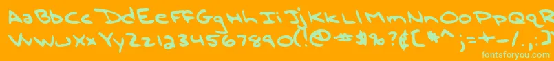 Lehn196 Font – Green Fonts on Orange Background