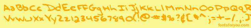 Lehn196-Schriftart – Orangefarbene Schriften auf gelbem Hintergrund