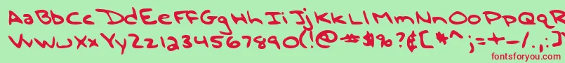 Lehn196 Font – Red Fonts on Green Background