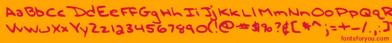 Lehn196 Font – Red Fonts on Orange Background