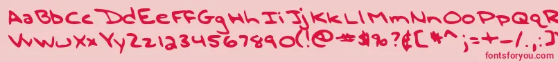 Police Lehn196 – polices rouges sur fond rose