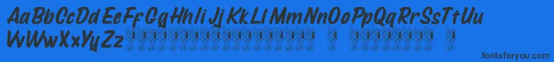 Mustank Font – Black Fonts on Blue Background