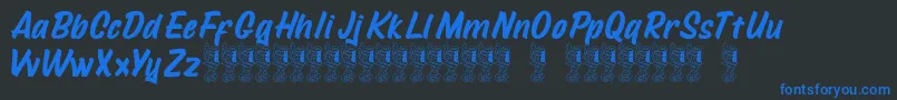 Mustank Font – Blue Fonts on Black Background