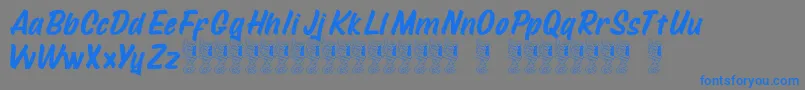 Mustank-Schriftart – Blaue Schriften auf grauem Hintergrund