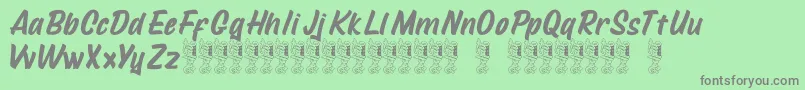 Mustank-Schriftart – Graue Schriften auf grünem Hintergrund