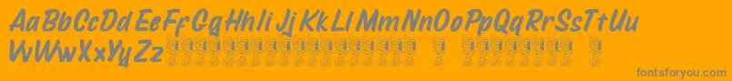 Mustank-fontti – harmaat kirjasimet oranssilla taustalla