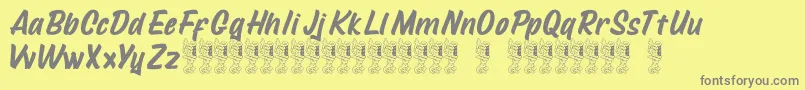 Mustank Font – Gray Fonts on Yellow Background
