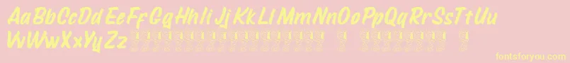 Mustank Font – Yellow Fonts on Pink Background