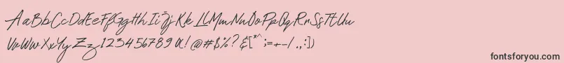 Mustank-Schriftart – Schwarze Schriften auf rosa Hintergrund