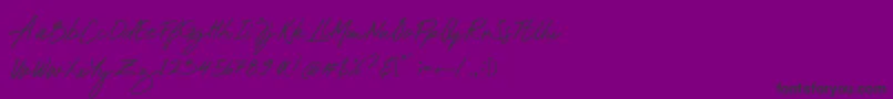 Mustank-Schriftart – Schwarze Schriften auf violettem Hintergrund