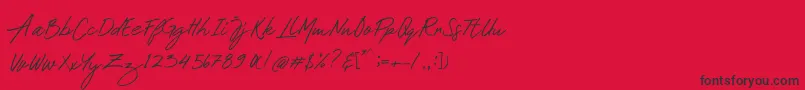 Mustank-Schriftart – Schwarze Schriften auf rotem Hintergrund
