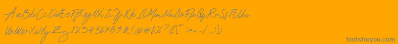 Mustank Font – Gray Fonts on Orange Background