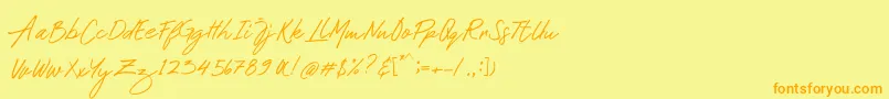 Mustank Font – Orange Fonts on Yellow Background