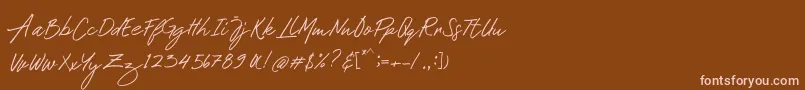 Mustank-Schriftart – Rosa Schriften auf braunem Hintergrund
