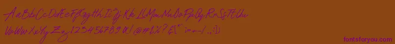 Mustank Font – Purple Fonts on Brown Background