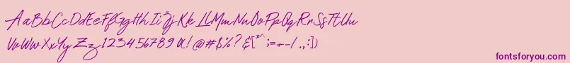 フォントMustank – ピンクの背景に紫のフォント