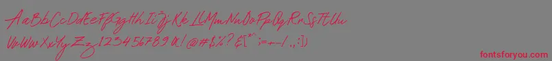 フォントMustank – 赤い文字の灰色の背景