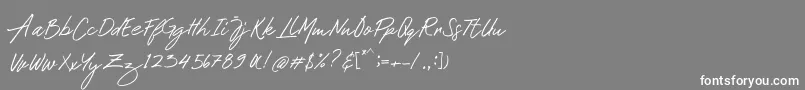 フォントMustank – 灰色の背景に白い文字