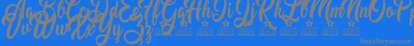 Mustard Personal Use Font – Gray Fonts on Blue Background