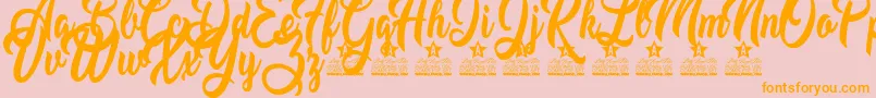 Mustard Personal Use Font – Orange Fonts on Pink Background