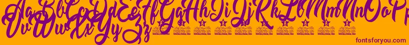 Mustard Personal Use Font – Purple Fonts on Orange Background